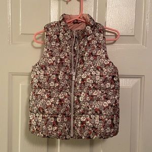 Baby Gap Toddler Girls Floral Pink Puffer Vest Sz3